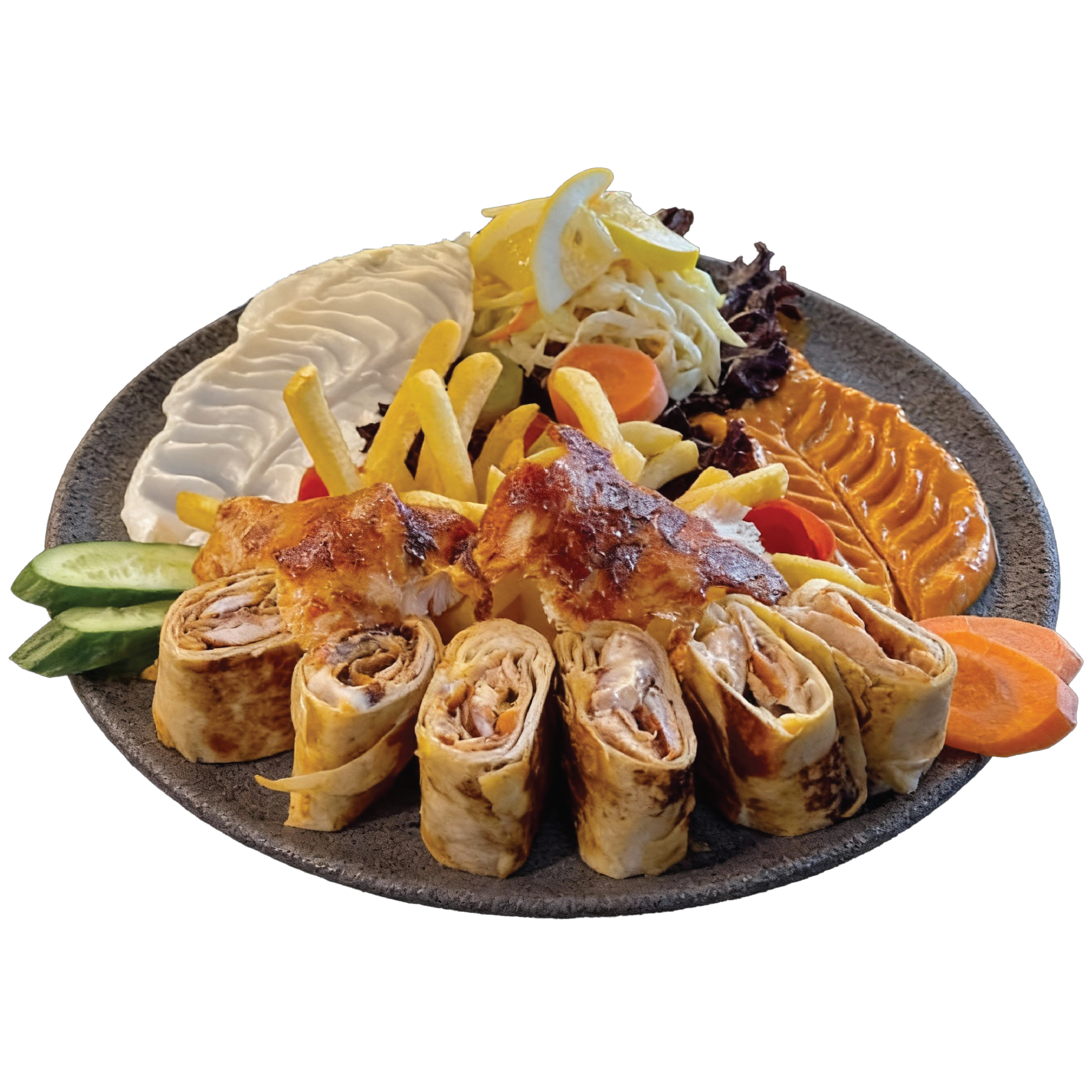 Hähnchen Shawarma Arabe Teller